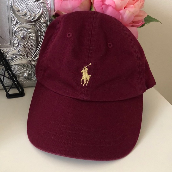 maroon ralph lauren cap